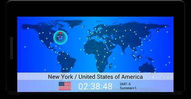 세계 시계  World Time Map 포스터