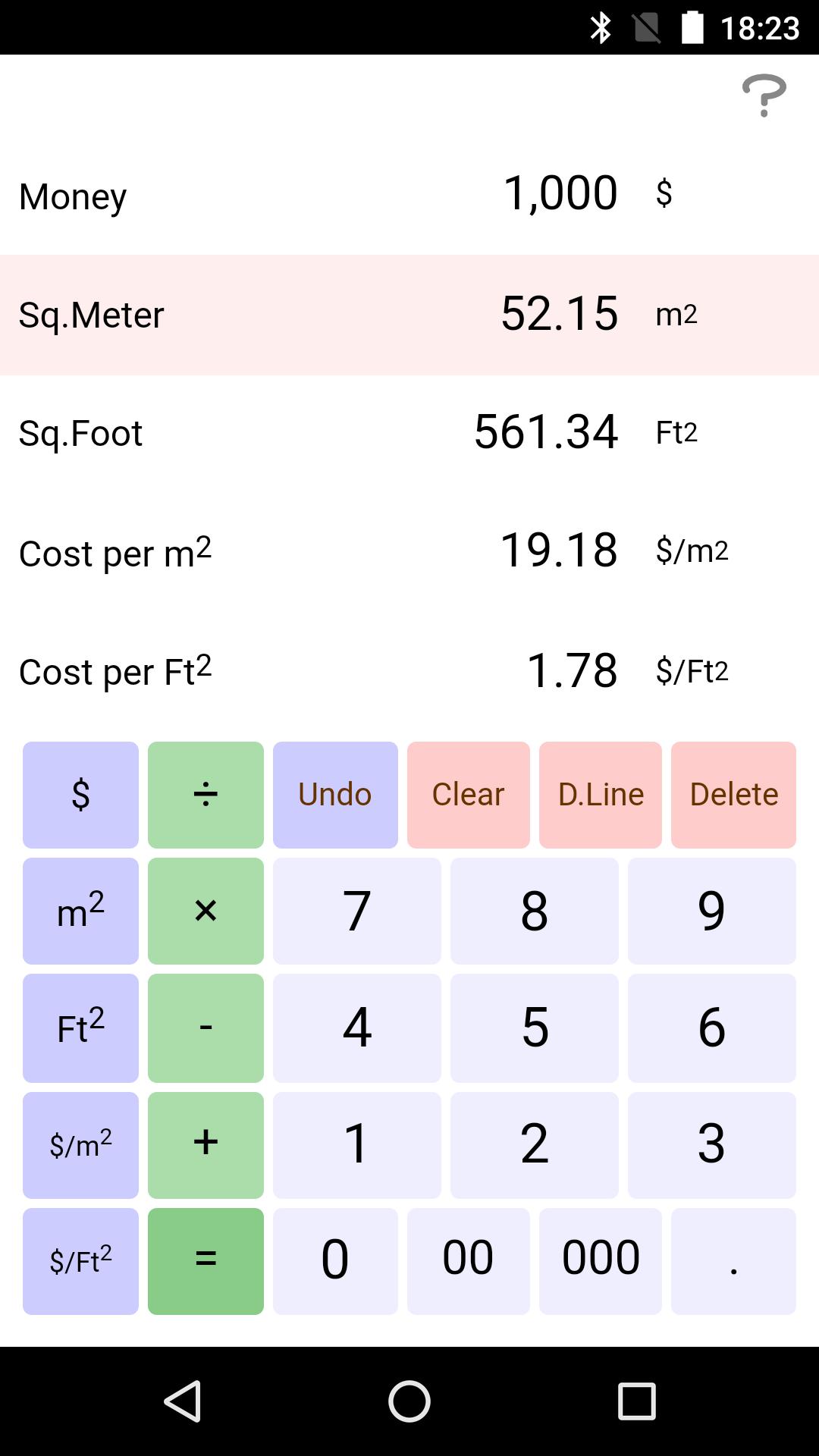 Cost per Square Foot/Meter Calc. for Android - APK Download