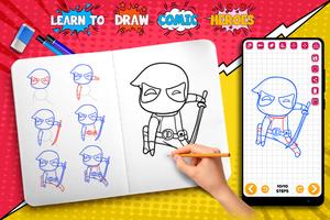 Learn to Draw Chibi Comic Heroes Character screenshot 2