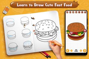 Learn to Draw Fast Food Snacks Affiche
