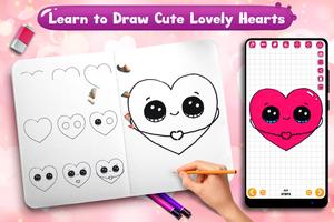 Learn to Draw Lovely Hearts Affiche