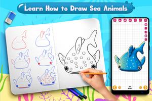 Learn to Draw Cute Sea Animals Affiche