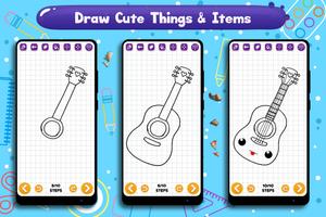Learn to Draw Cute Things & Items imagem de tela 1