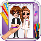 Learn to Draw Cute Girls Boys آئیکن