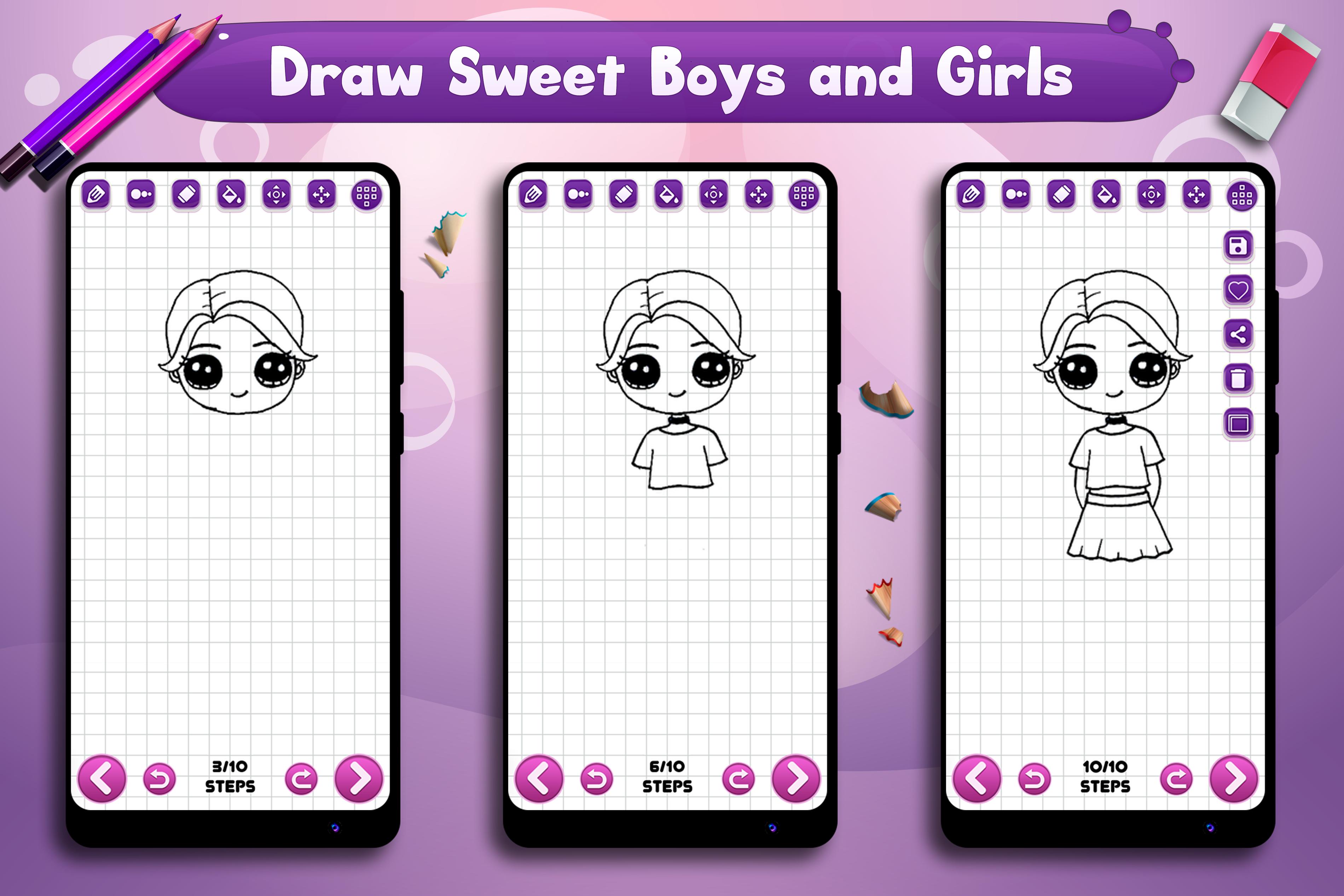 Learn To Draw Sweet Boys Cute Girls For Android Apk Download