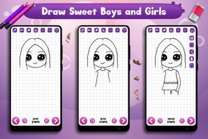 Learn to Draw Cute Girls Boys スクリーンショット 2