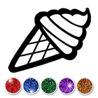 Glitter ice cream coloring-icoon