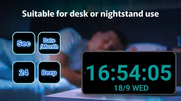 برنامه‌نما ساعت دیجیتال LED عکس از صفحه