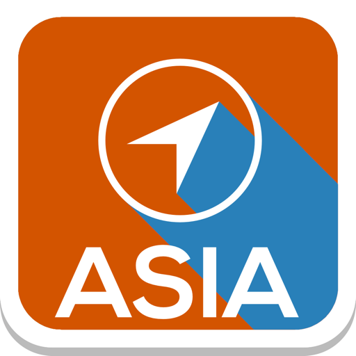 アジアオフラインマップ。中国中国インドインドネシアパキスタン