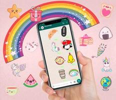 Kawaii Pegatinas para Whastapp پوسٹر