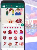 WHATSAPP에 대한 키스와 입술 스티커 Ekran Görüntüsü 4