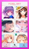 Anime Girl Color By Number Col Affiche