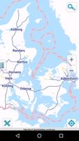 Map of Denmark offline Cartaz