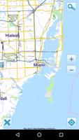 Map of Miami offline پوسٹر