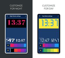 Night Clock with alarm and dat اسکرین شاٹ 3