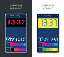 برنامه‌نما Night Clock with alarm and dat عکس از صفحه