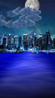 Night city from sea wallpaper capture d'écran 2