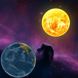 Planets in universe wallpaper icône