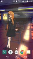 Anime Schoolgirl 3D Wallpaper Affiche