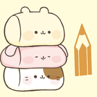 Sticky Note Cute Characters آئیکن