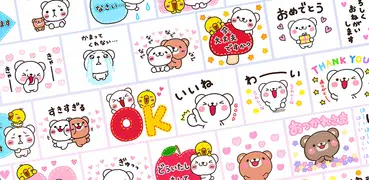 Bear heart Stickers