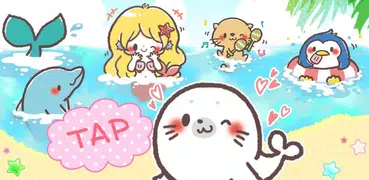 Cute characters in the sea