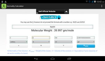 Normality Calculator capture d'écran 2