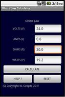 OHM'S LAW CALCULATOR ภาพหน้าจอ 1