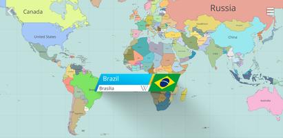 Países en el mapa del mundo captura de pantalla 1