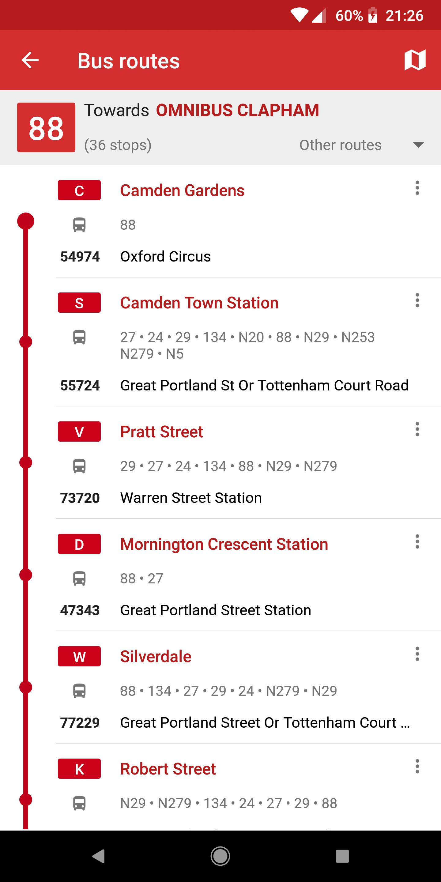 tfl journey planner 88 bus