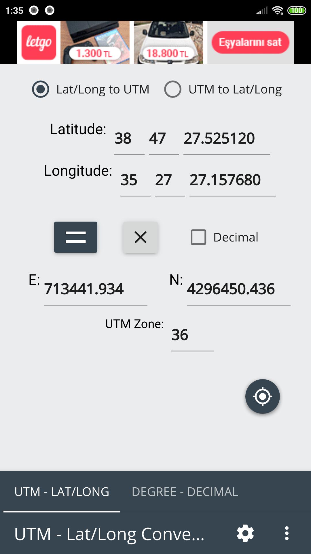 Lat/Long & UTM Converter for Android - APK Download
