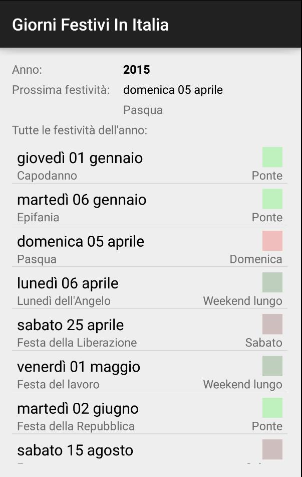 Giorni festivi in Italia APK pour Android Télécharger