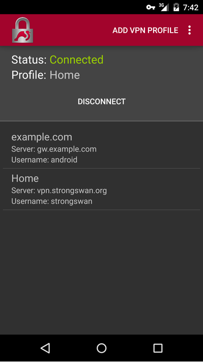 strongSwan VPN Client screenshot 2