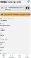 eTIR Holders Screenshot 2