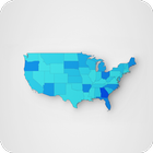 US States map آئیکن