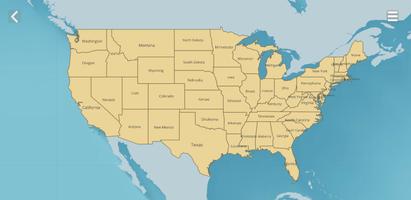Mapa stanów USA plakat