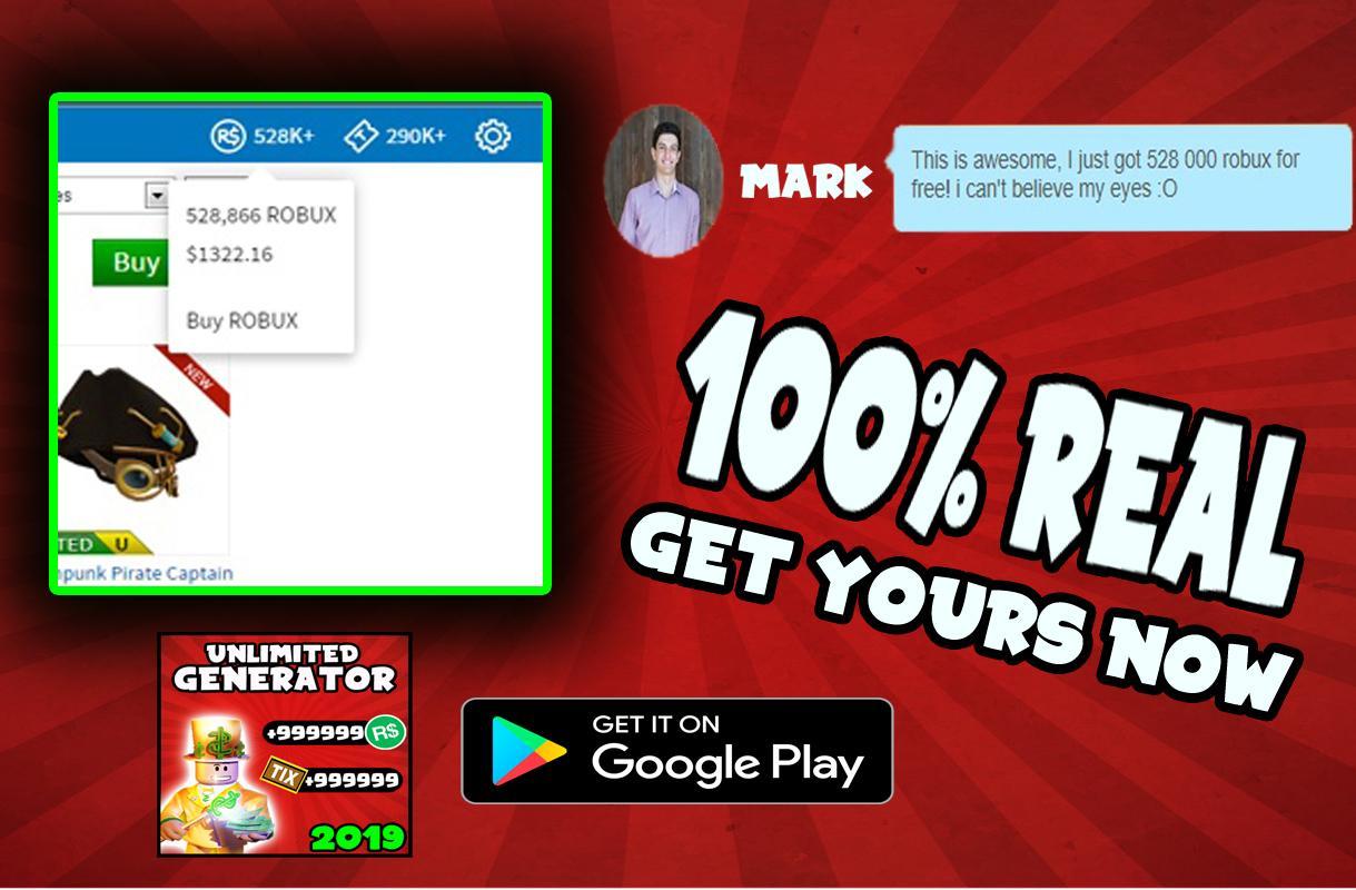 Free Robux 2019 L Get Free Robux L For Android Apk Download - how to get free robux 100 real