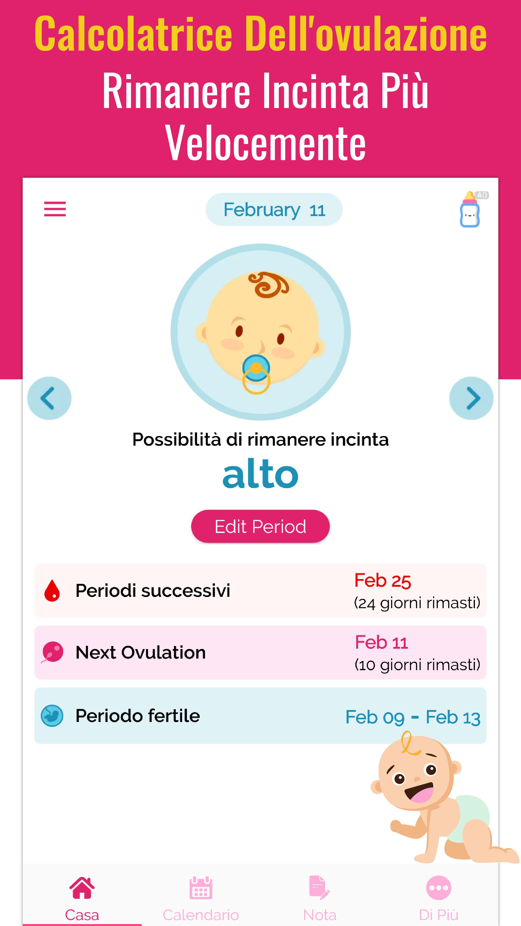 Calendario Ovulazione - Calcolo Periodo Fertile APK per Android Download