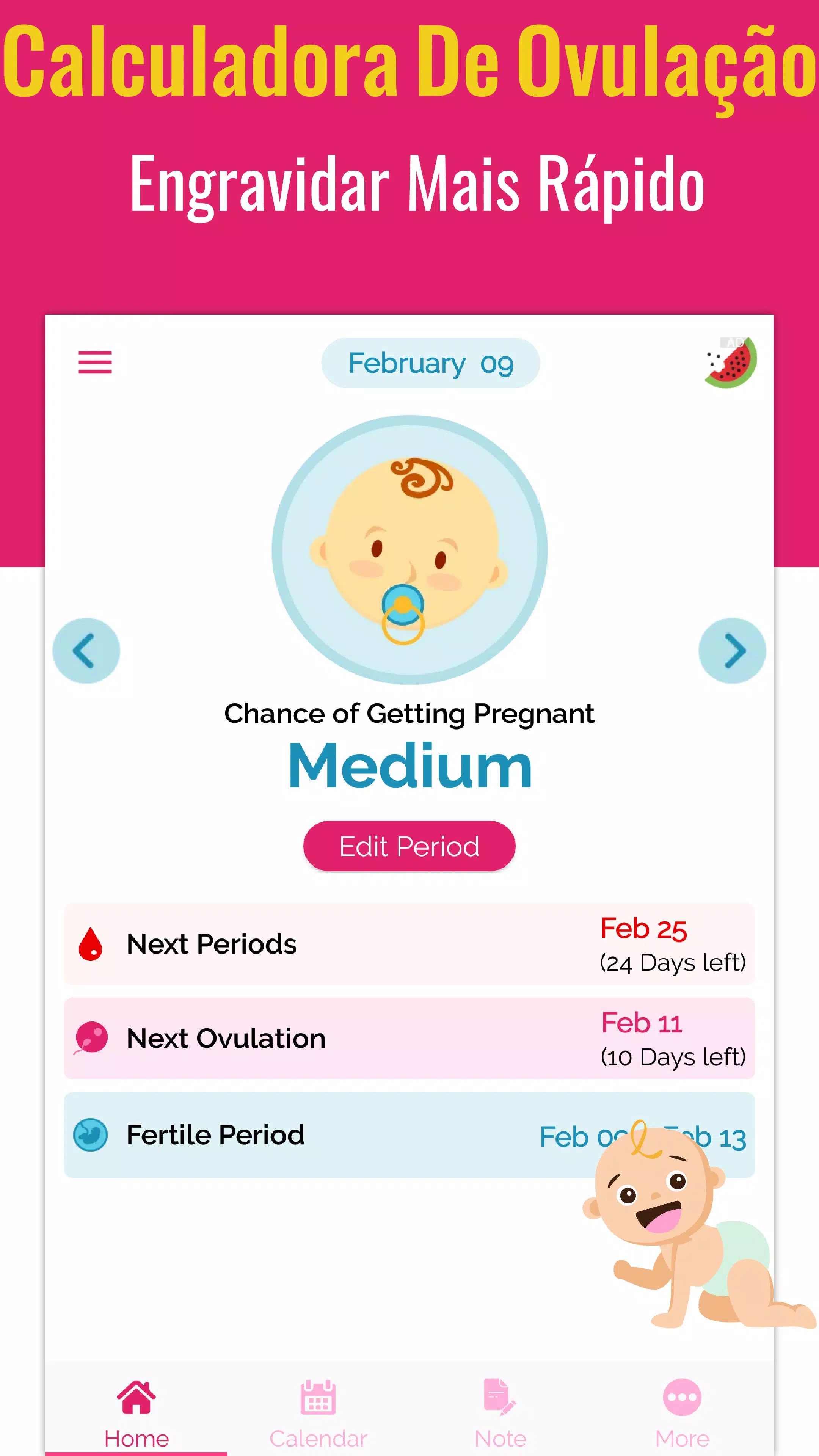 Calcule seu Período Fértil e Data da Ovulação