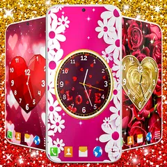 Love Hearts Clock Wallpaper