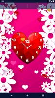 Love Hearts Clock Wallpaper Ekran Görüntüsü 3