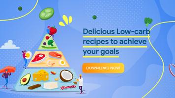 Low carb recipes diet app poster