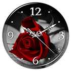Red Rose Clock Live Wallpaper 圖標