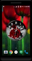 Red Rose Clock Live Wallpaper ảnh chụp màn hình 3