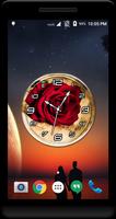 Red Rose Clock Live Wallpaper پوسٹر