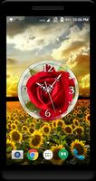 Red Rose Clock Live Wallpaper 截圖 1