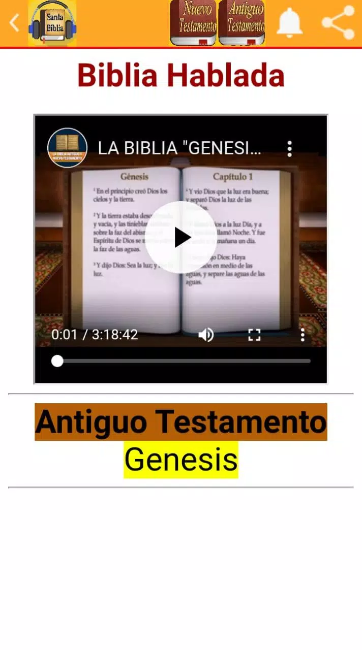 Descarga de APK de BIBLIA HABLADA REINA VALERA 1960 AUDIO VIDEO para Android