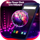 Neon Flower Clock Live Wallpaper APK