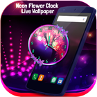 Neon Flower Clock Live Wallpaper icône