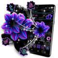 Neon Flower Pink Purple Launcher Theme